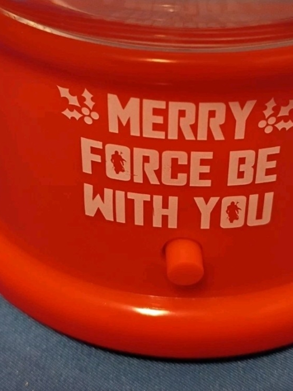 Star Wars "Merry Force Be With You" Grogu Musical Waterless Snow Globe By Gemmy - Picture 2 of 3